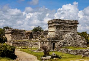 The ancient pre-Columbian ruins of a Mayan temple at Tulum near Cancun on the Yucatan Peninsula in. (Photo by: twenty20photos)